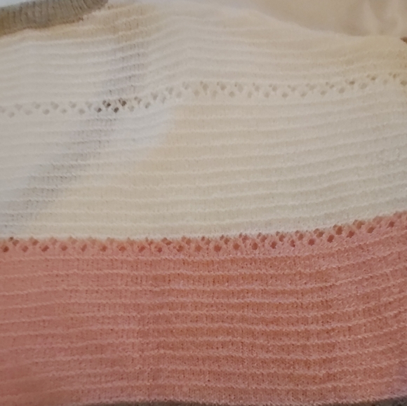 062. Multicolor Color Block Deep V Neck Wrap Sweater  Size M - Picture 14 of 14